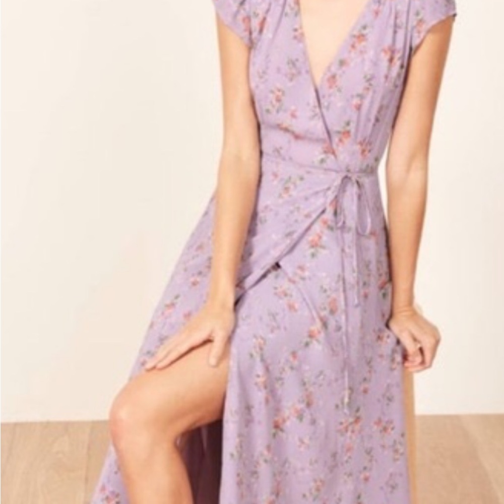 Reformation Carina Dress Lavender Floral XS EUC